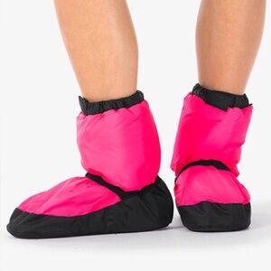 Bloch Warm Up Booties Size M Adult Fluorescent Pink Black Dance Ballet Slippers